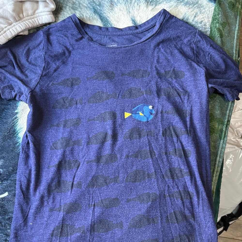 Blue Kids Shirt with Fish Design